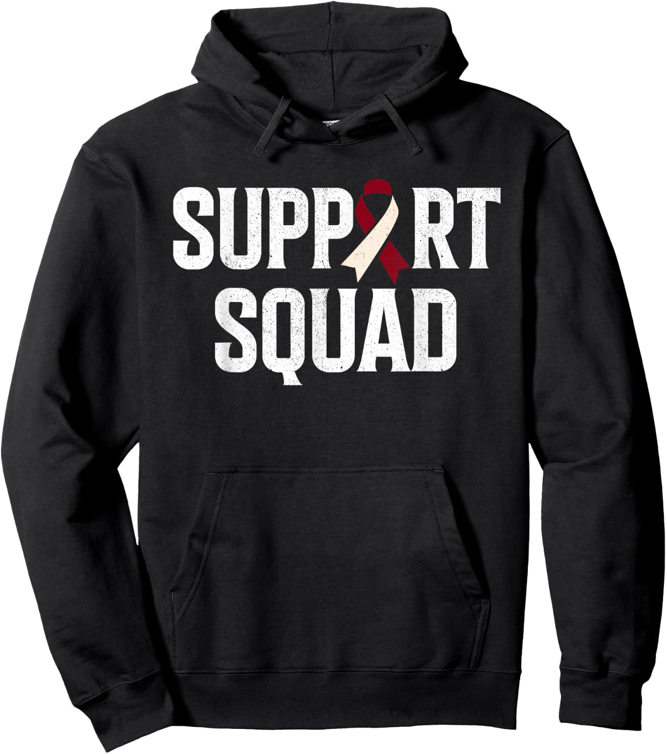 Support Squad Throat Oral Head & Neck Cancer Awareness Hoodie - Hoodie | Black