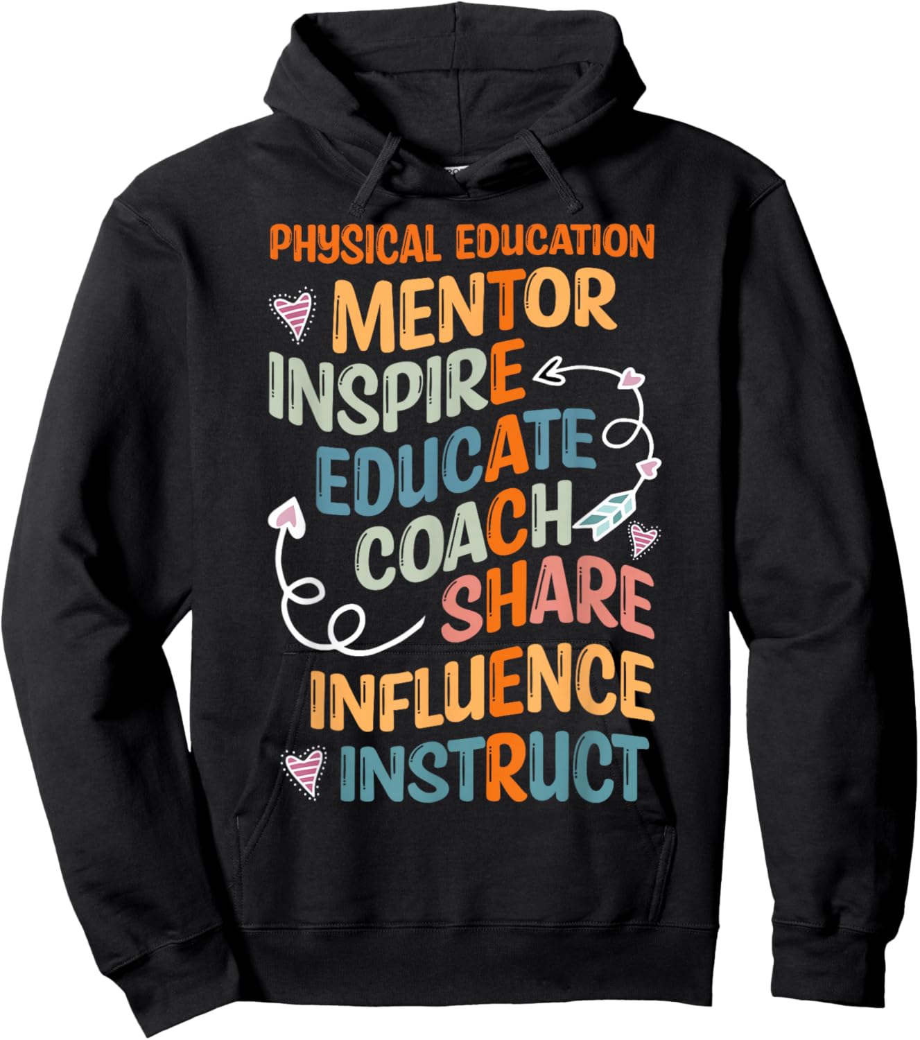 PE Teacher Mentor Physical Education Teacher Outfit Hoodie - Hoodie | Black