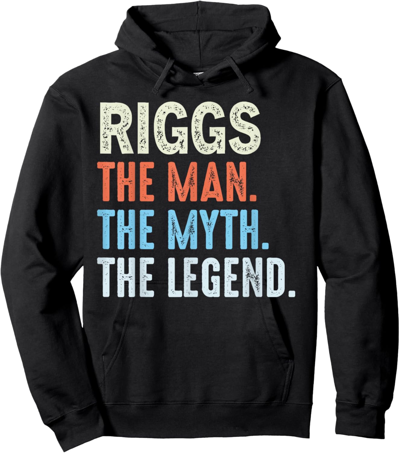 Riggs The Legend Name Personalized Cute Idea Men Vintage Hoodie - Hoodie | Black