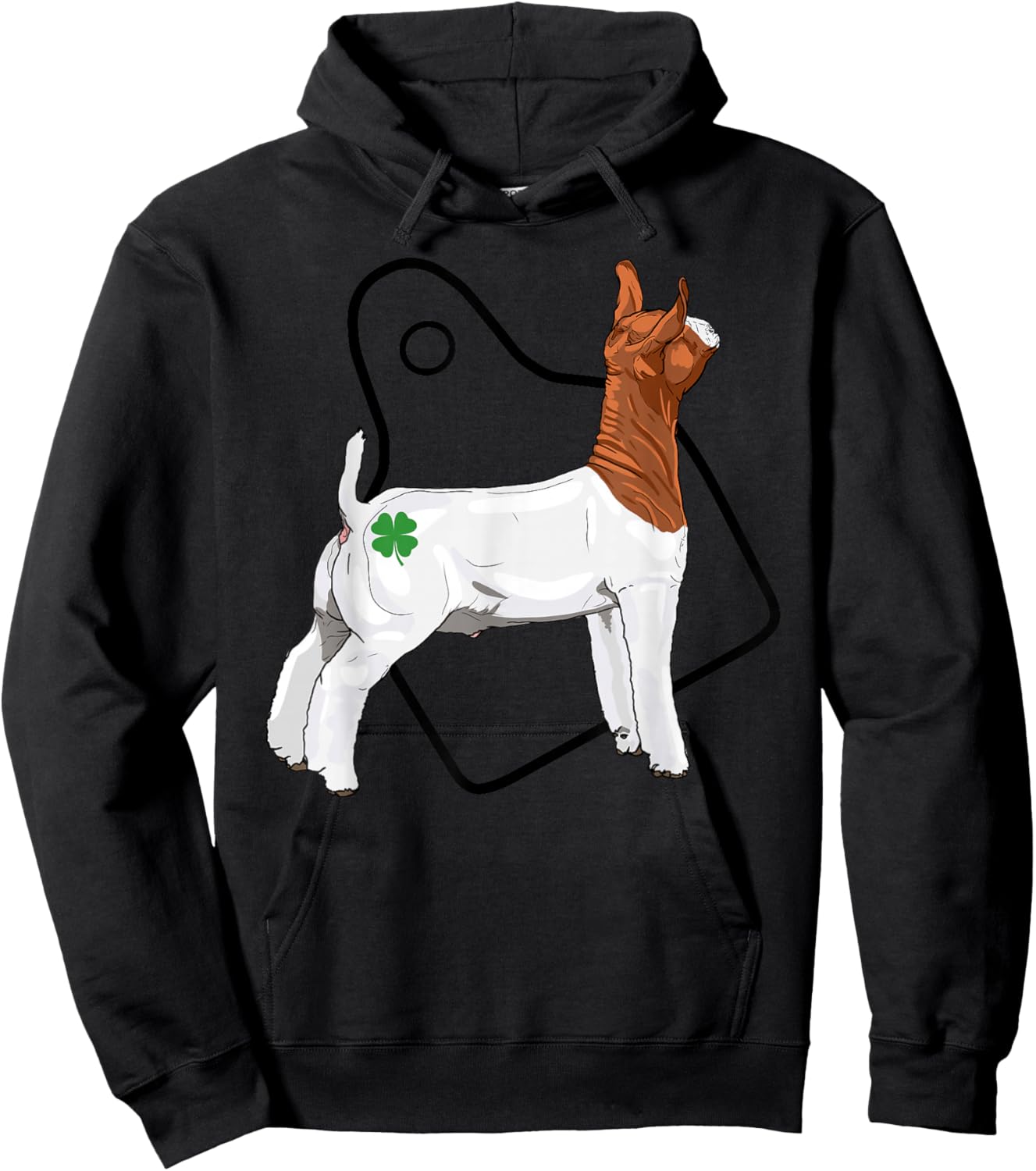 Show Market Wether Boer Goat Four Leaf Clover and Eartag Hoodie - Hoodie | Black