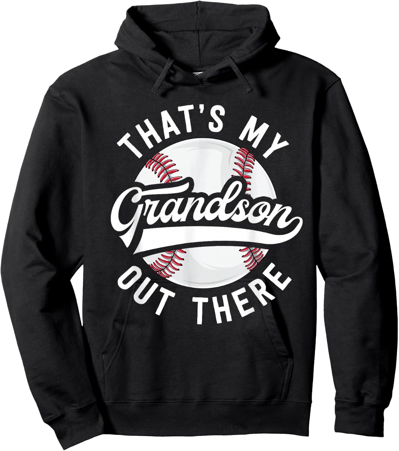 Baseball Grandpa Shirt Gift That's My Grandson Out There Hoodie - Hoodie | Black