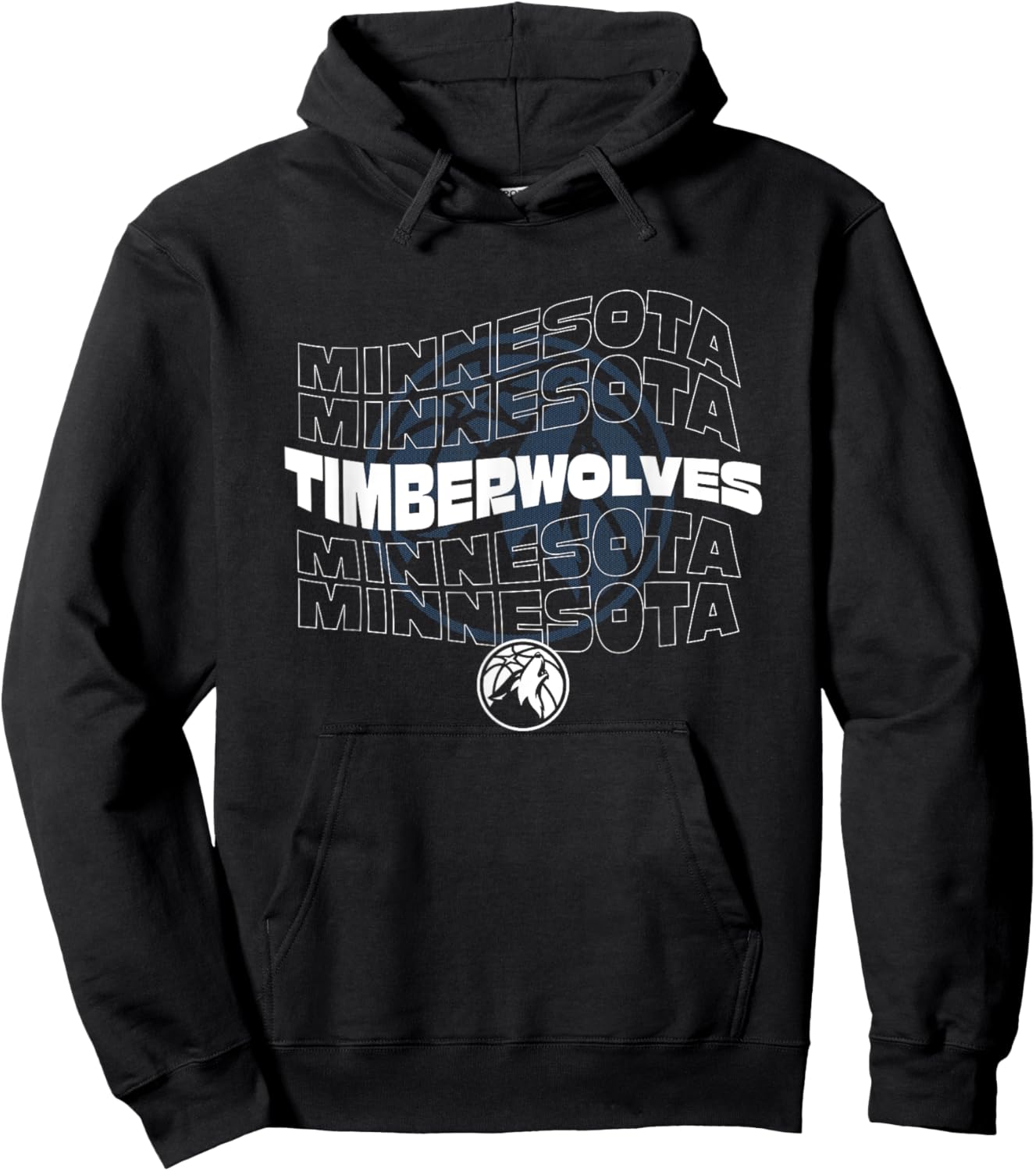 NBA Minnesota Timberwolves Wave Outline Team Hoodie - Hoodie | Black