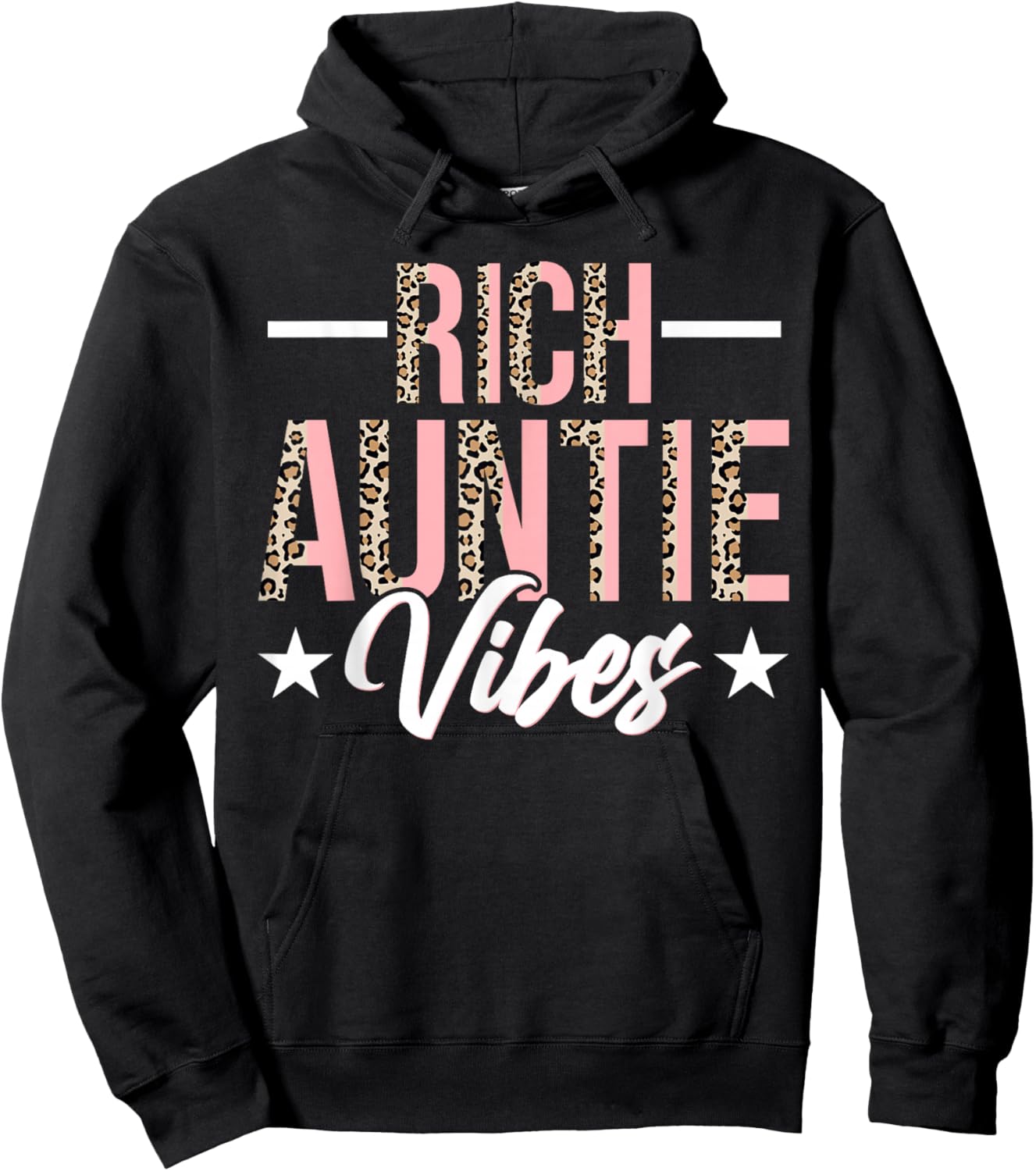 Rich Auntie Vibes - Funny Leopard Aunt Auntie Hoodie - Hoodie | Black