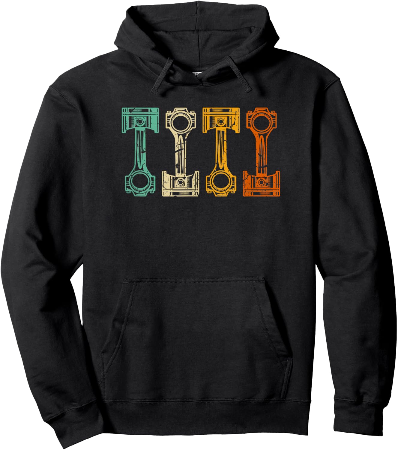 Car Tuning Cylinder Retro Motorsport Car Mechanic Tuner Hoodie - Hoodie | Black