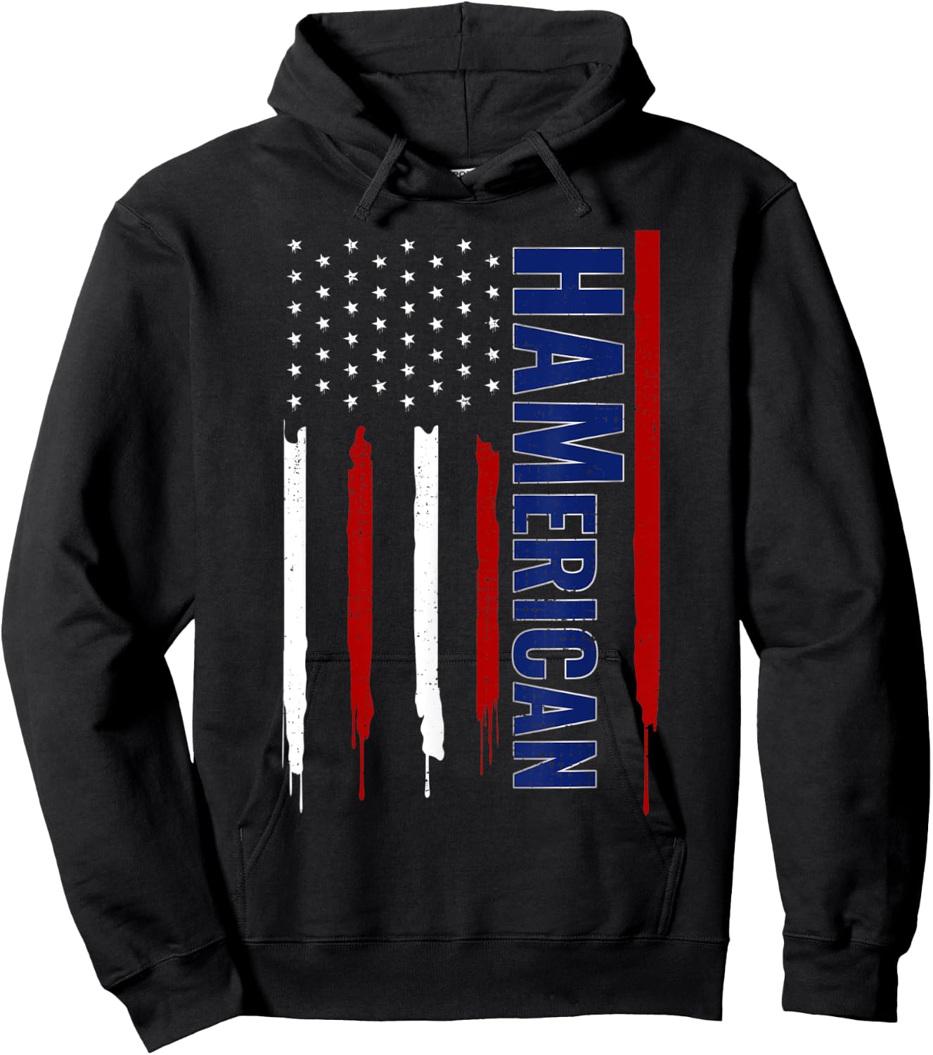 Funny Amateur Ham Radio 4th July USA Flag Patriotic Nerd Hoodie - Hoodie | Black