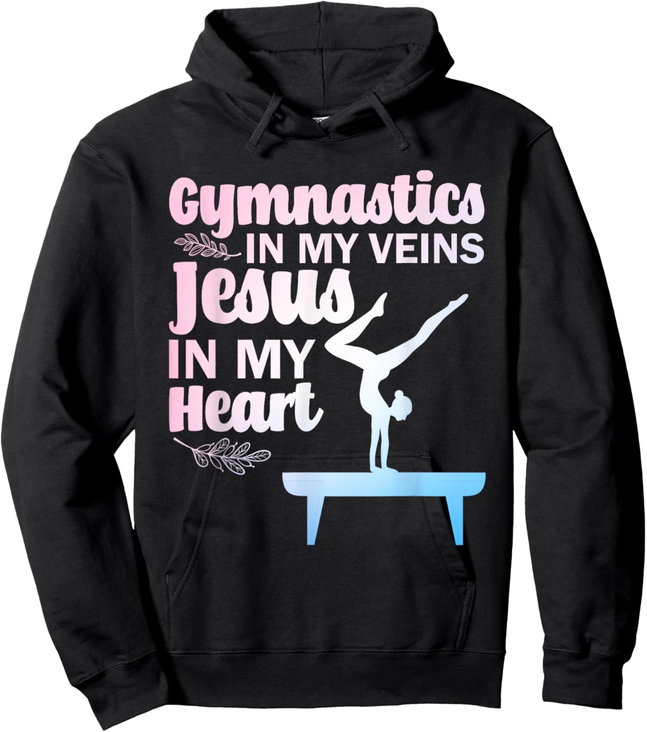 Funny Gymnastics Design Women Gymnast Jesus Lovers Hoodie - Hoodie | Black