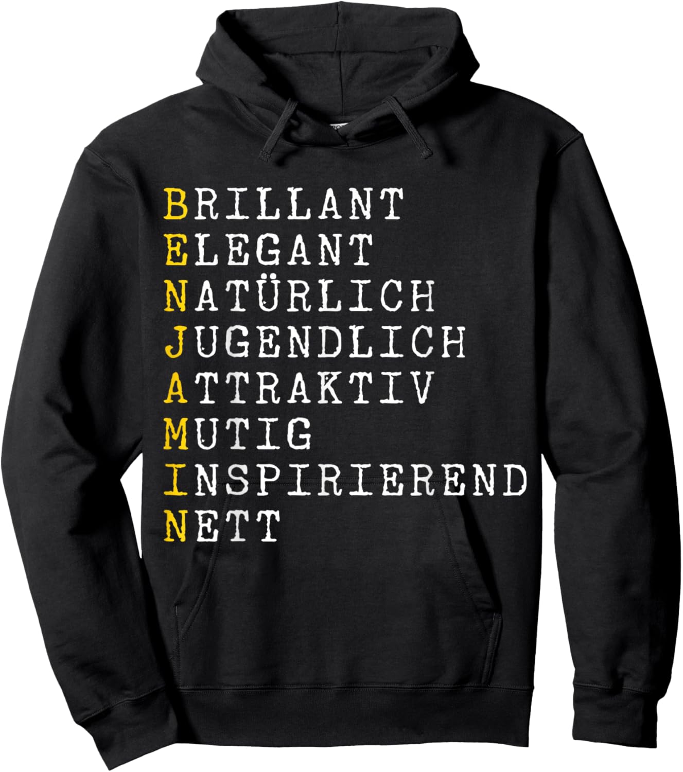 Benjamin Adjektive Personalisiert, Benjamin Name, Benjamin Hoodie - Hoodie | Black