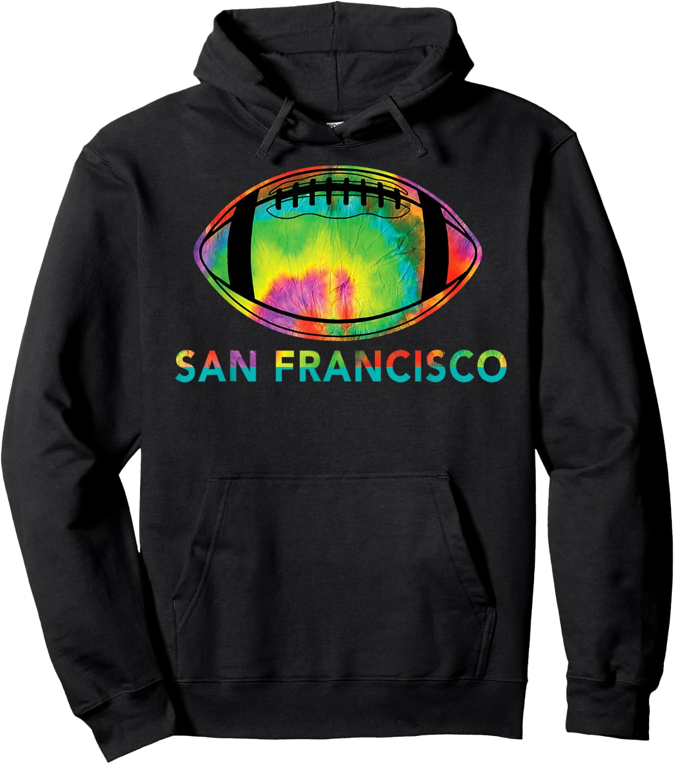 Tie Dye Cool Football Design Apparel San Francisco Hoodie - Hoodie | Black