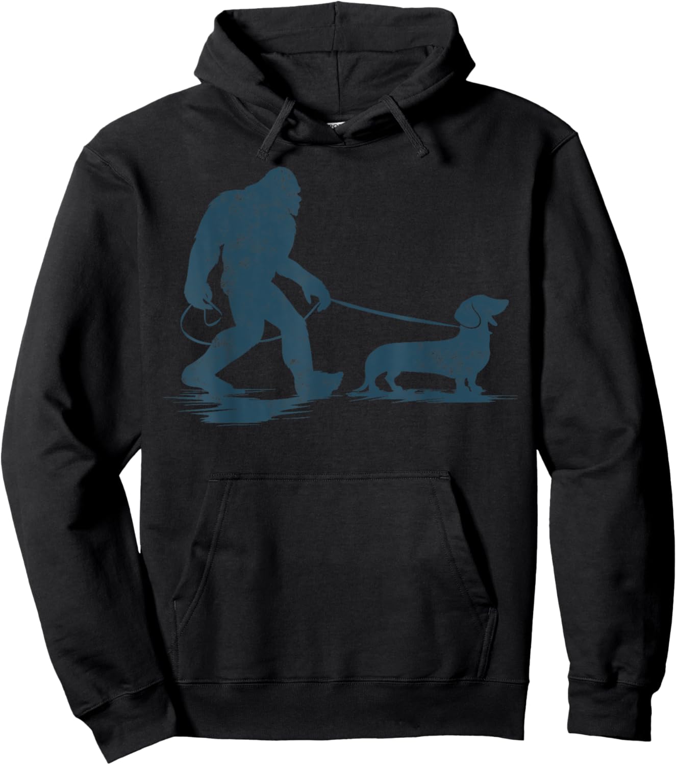 Dachshund Dog Bigfoot Walking Funny Wiener Dog Dad Gifts Hoodie - Hoodie | Black