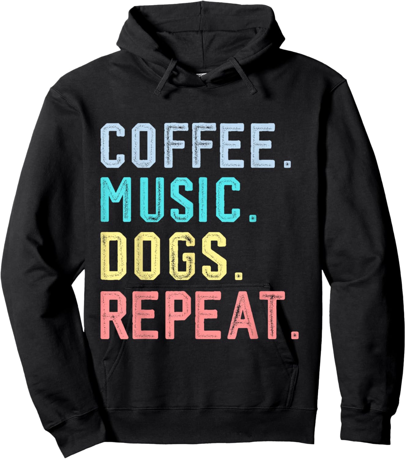 Funny Coffee Music Dogs Cute Dog Coffee Music Teacher Hoodie - Hoodie | Black