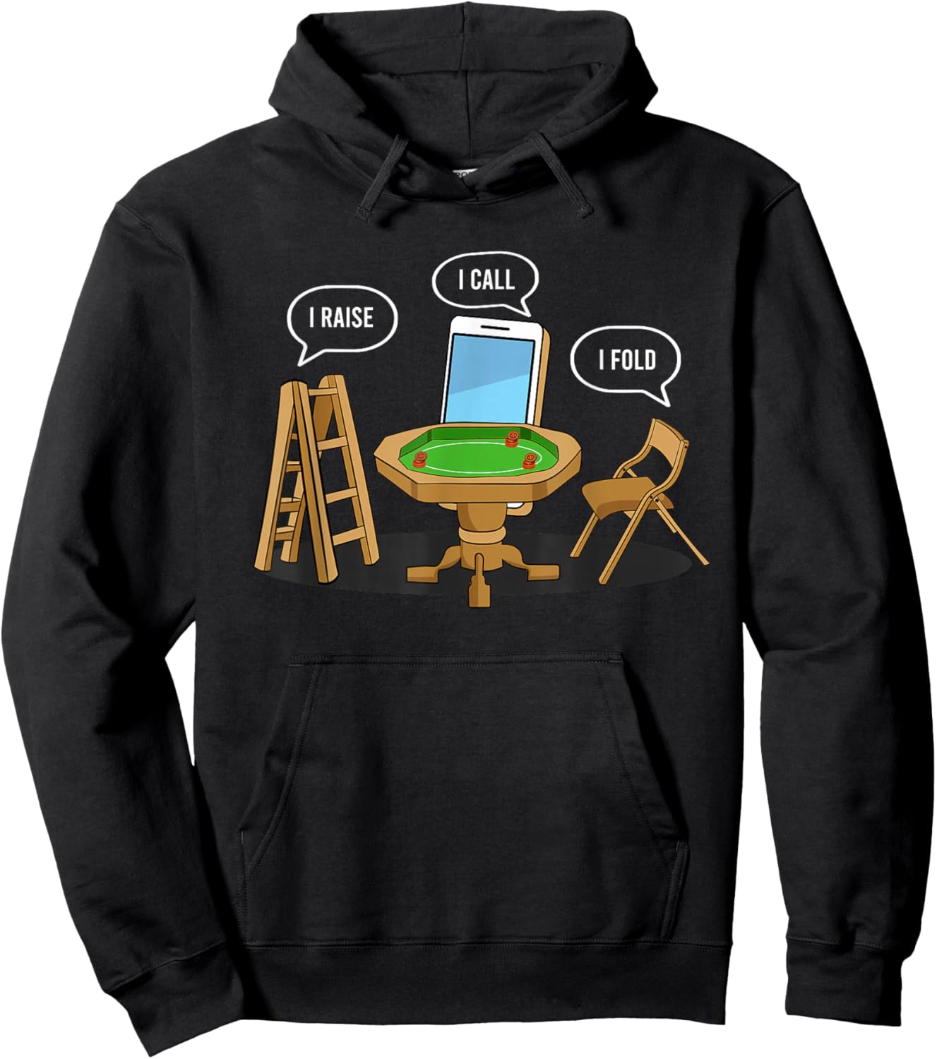 I Raise I Call I Fold Texas Holdem Funny Poker Player Hoodie - Hoodie | Black