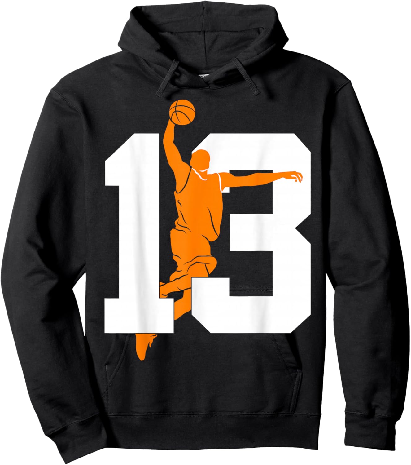 Number 13 Years Basketball 13th Birthday Hoodie - Hoodie | Black