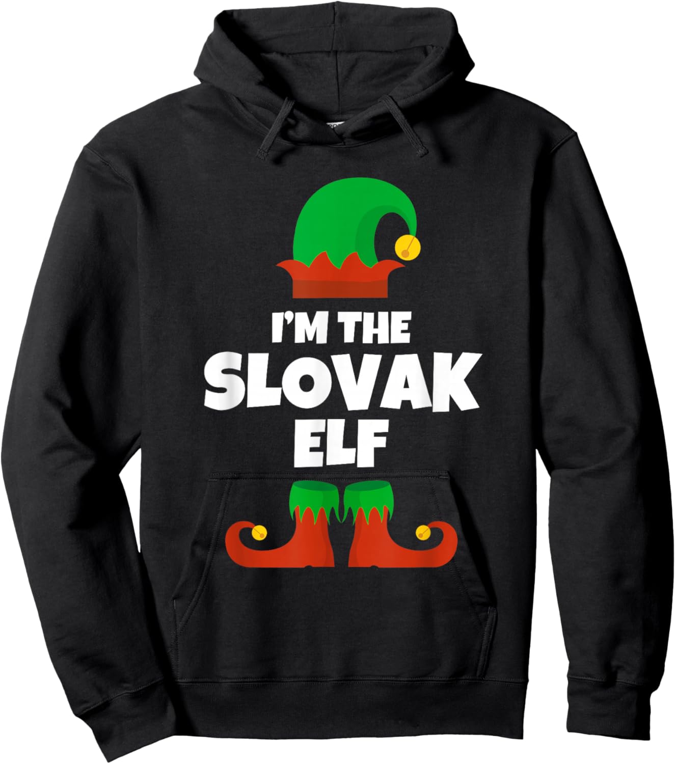I'm The Slovak Elf Family Pajama Christmas Funny Slovakia Hoodie - Hoodie | Black