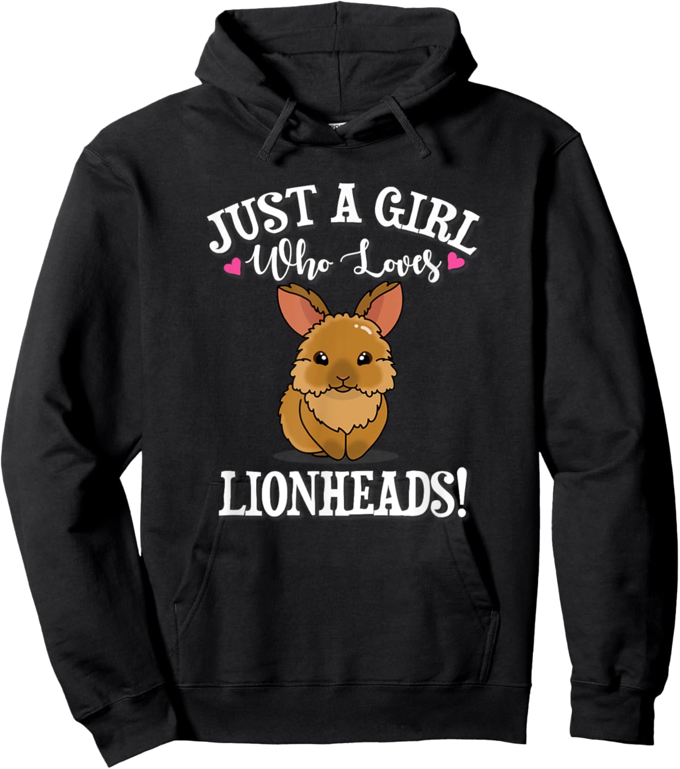 Cute Funny Girl Who Loves Lionhead Rabbits Lover Hoodie - Hoodie | Black