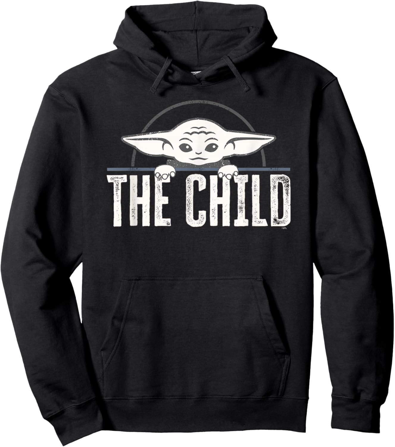 Star Wars The Mandalorian The Child Grogu Weathered Logo Hoodie - Hoodie | Black