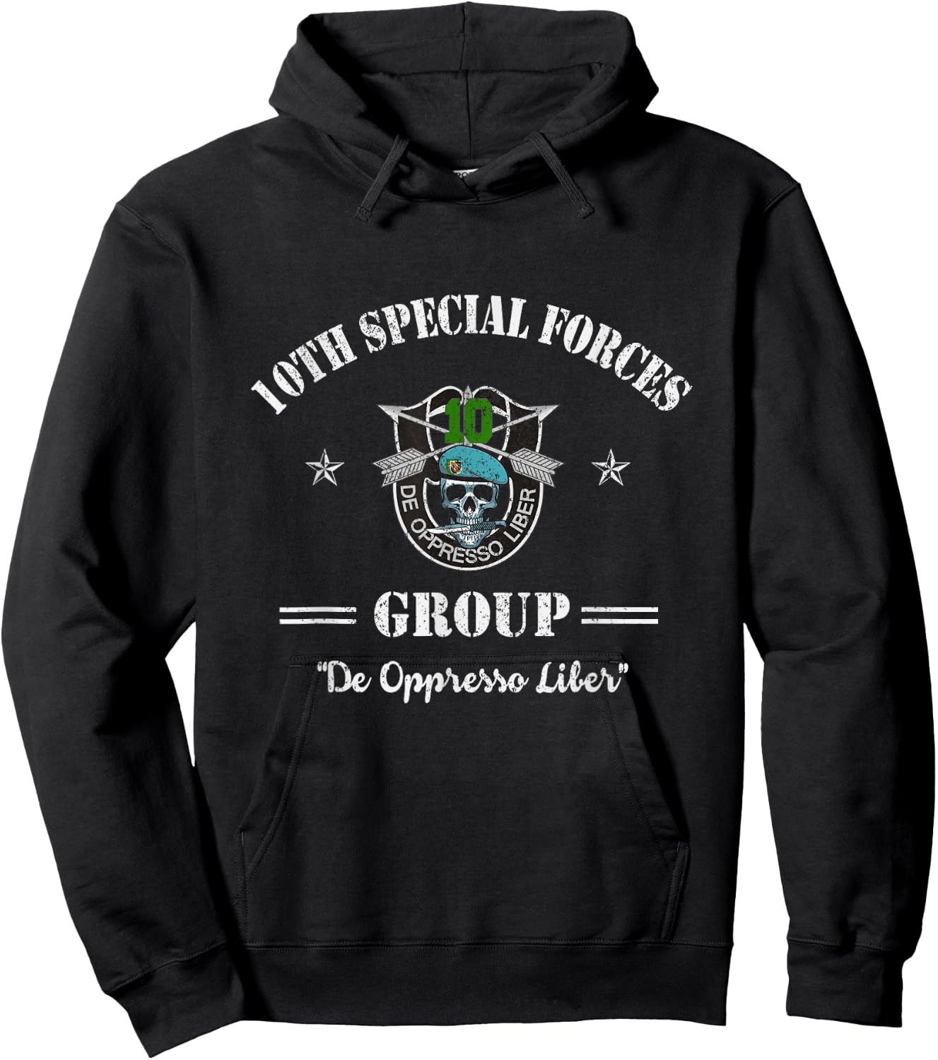 10th Special Forces Group Veteran 10th SFG De Oppresso Liber Hoodie - Hoodie | Black