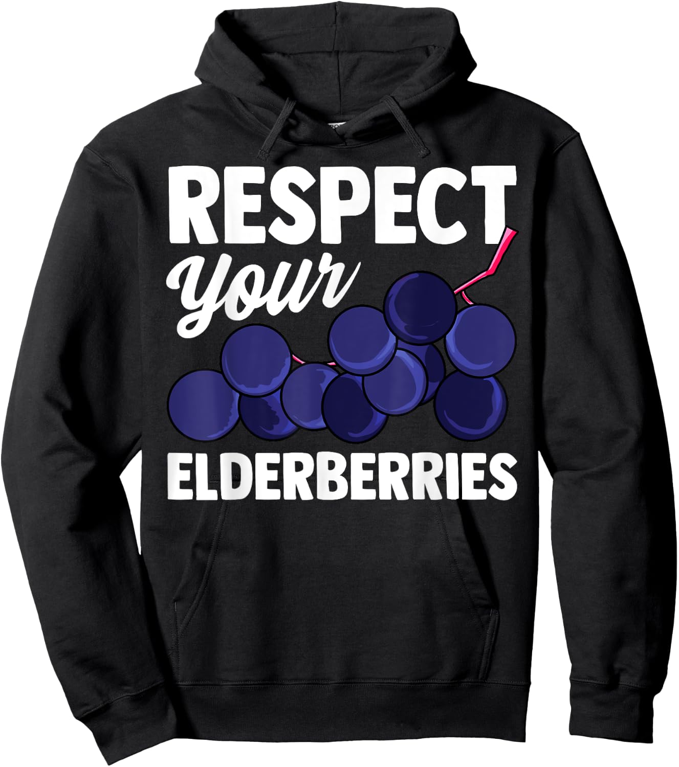 Elderberry Fruit Pun Funny Gift Vegans Hoodie - Hoodie | Black