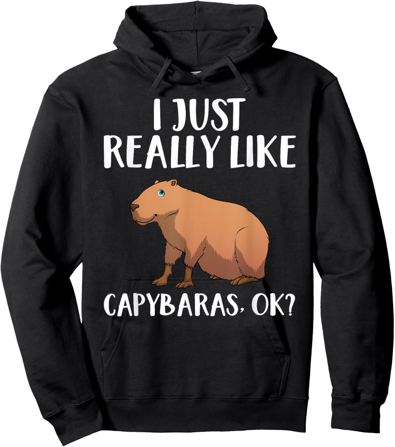 Cool Capybara Art Women Kids Rodent Animal Capybara Hoodie - Hoodie | Black