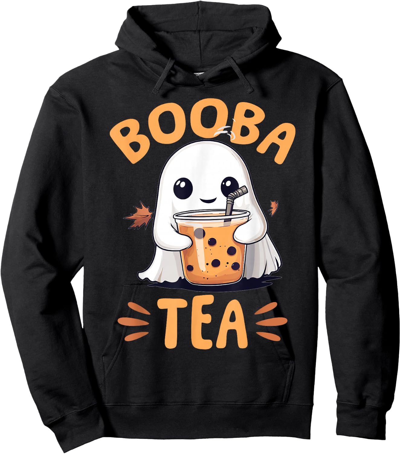 Funny Halloween Ghost Bubble Tea Booba Tea Hoodie - Hoodie | Black