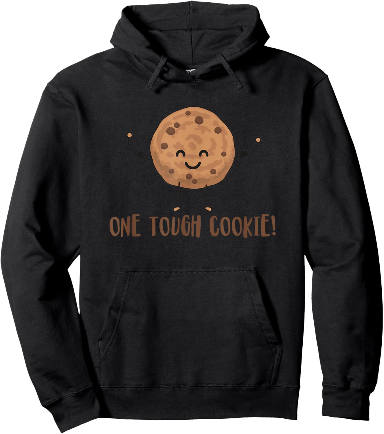 One Tough Cookie - Cute Chocolate Chip Cookie with Muscles Hoodie - Hoodie | Black