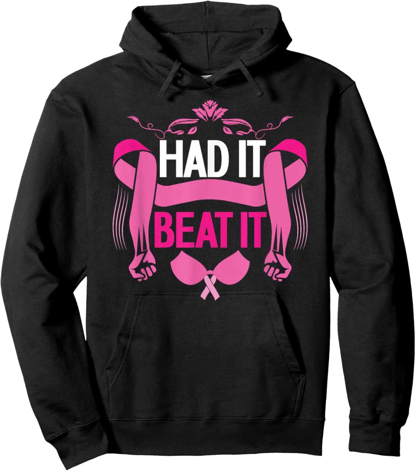 Had It Beat It | Breast Cancer Awareness | Cancer Survivor Hoodie - Hoodie | Black