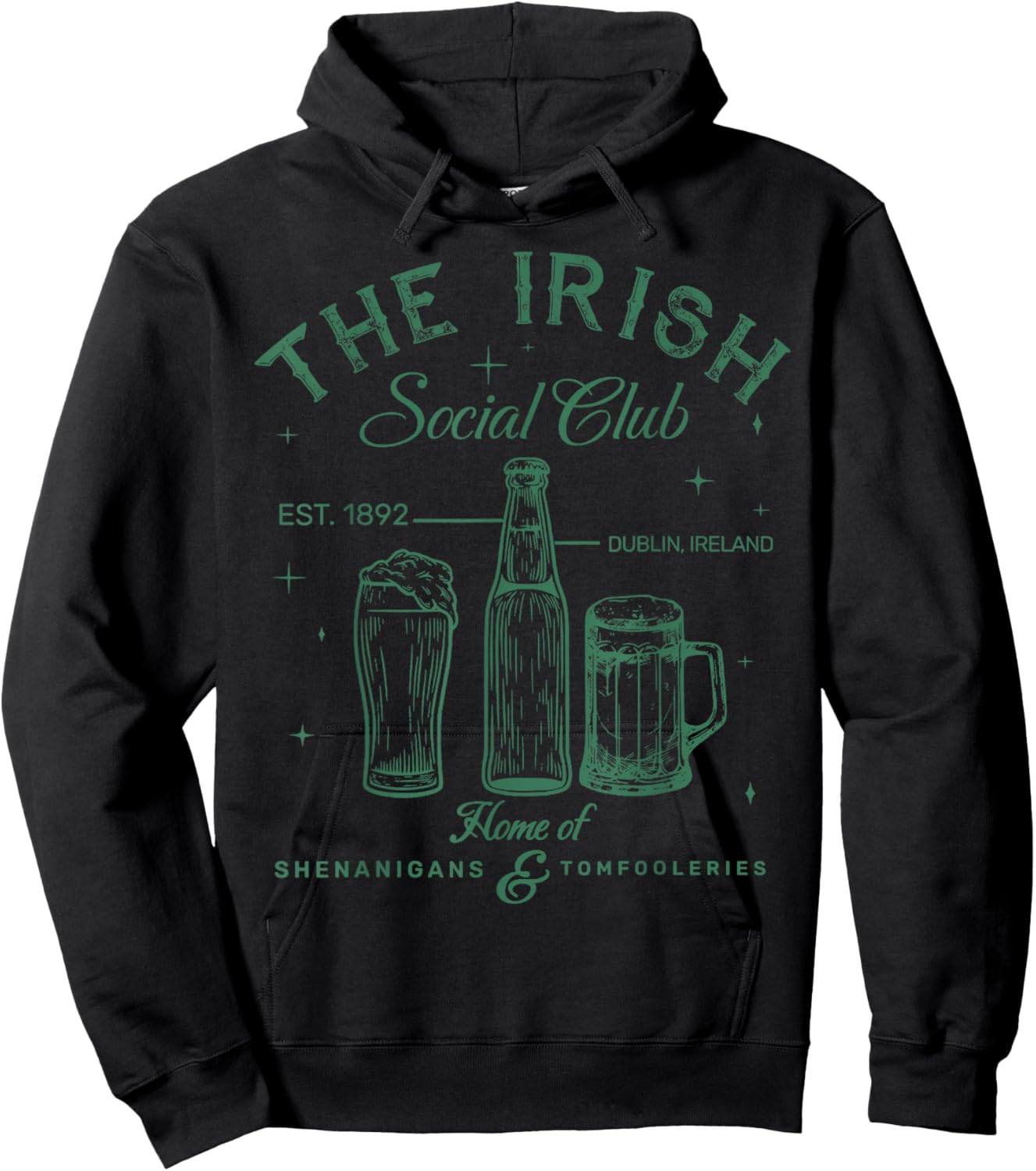 Retro The Irish Social Club Drunk St. Patrick's Day Outfit Hoodie - Hoodie | Black