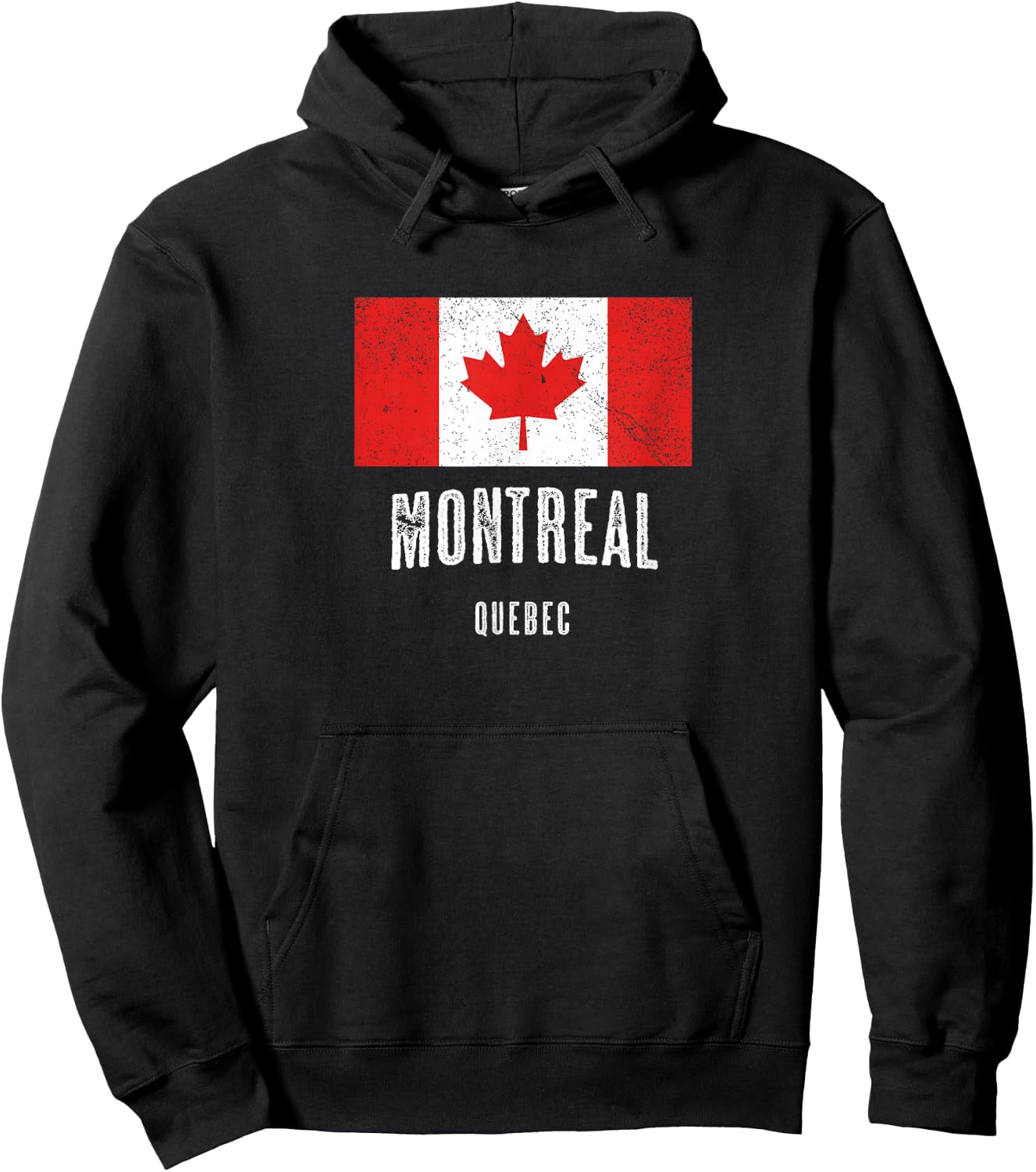 City of Montreal - Canada | Canadian Flag Souvenir Hoodie - Hoodie | Black