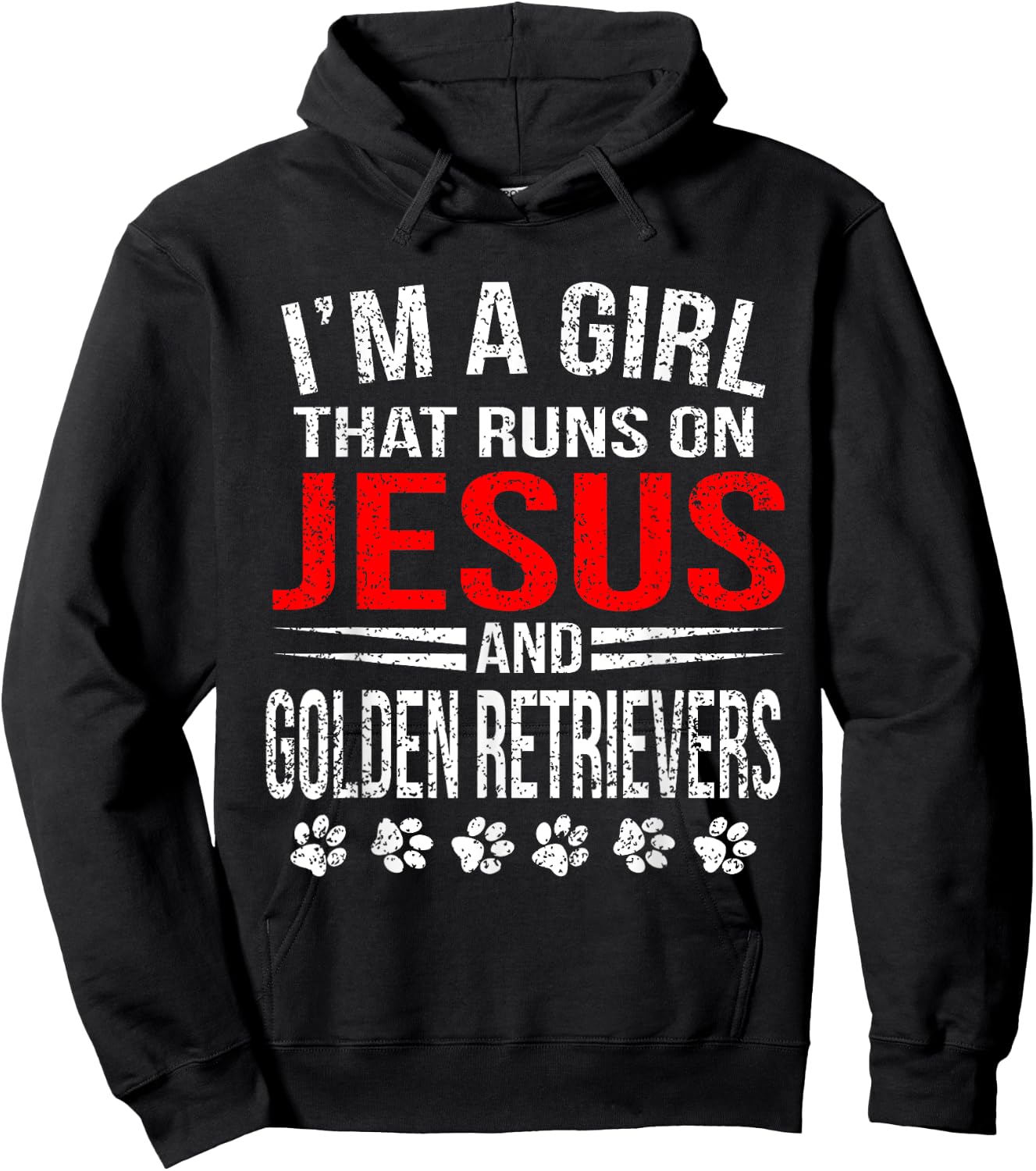 Jesus & Golden Retrievers Girl That Runs On Dog Hoodie - Hoodie | Black