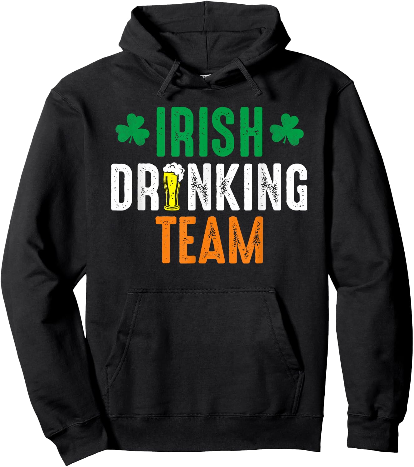 St Patrick's Irish Beer Drinking Team Ireland Flag Clover Hoodie - Hoodie | Black
