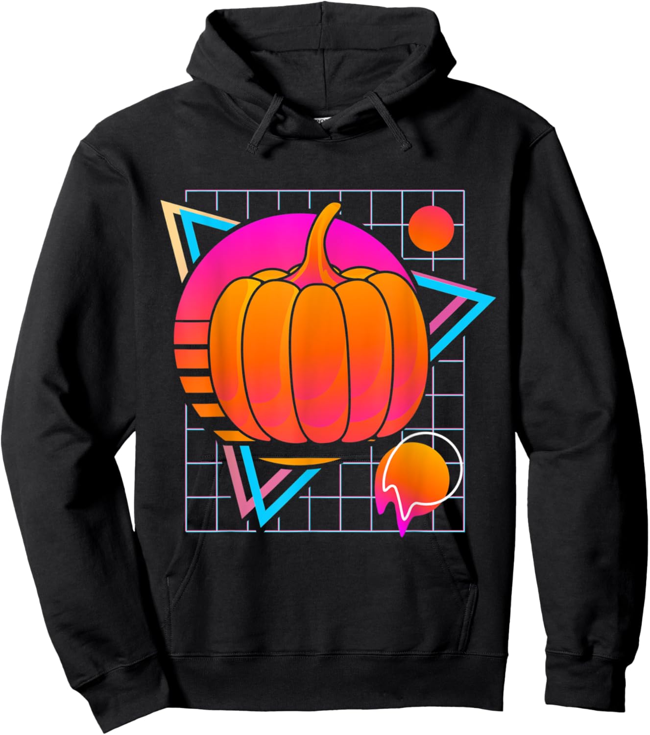 Pumpkin Retro 80s Style Vintage Vegetable Lover Hoodie - Hoodie | Black