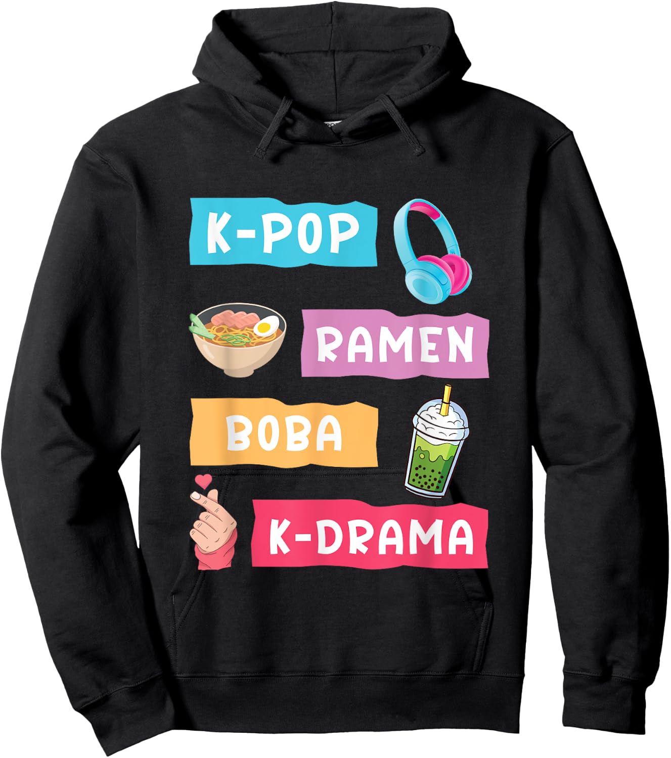 K-Pop Fashion for Fans of korean K-Drama & K-Pop Merchandise Hoodie - Hoodie | Black