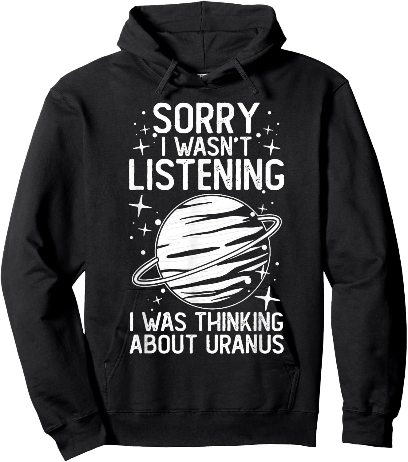 Uranus Planet Ring Solar System Gas Atmosphere Space Hoodie - Hoodie | Black
