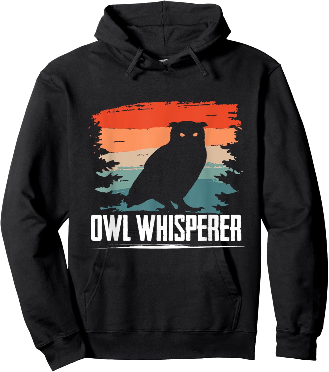 Owl Whisperer Retro Ornithologist Silhouette Hoodie - Hoodie | Black