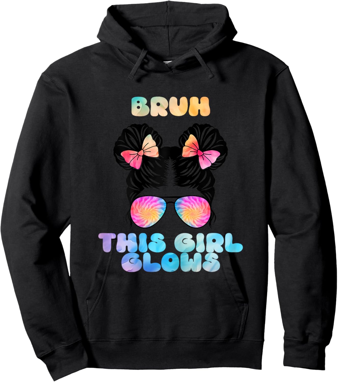 This Girl Is Positive And Tie Dye On Birthday 80's And 90's Hoodie - Hoodie | Black