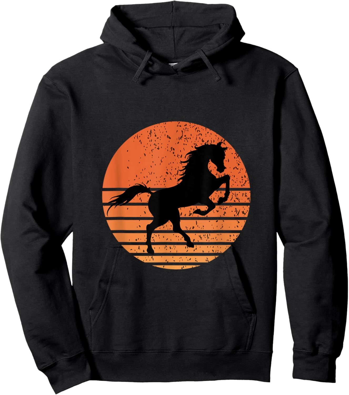 Horse Shadow: Vintage Sunset Hoodie - Hoodie | Black