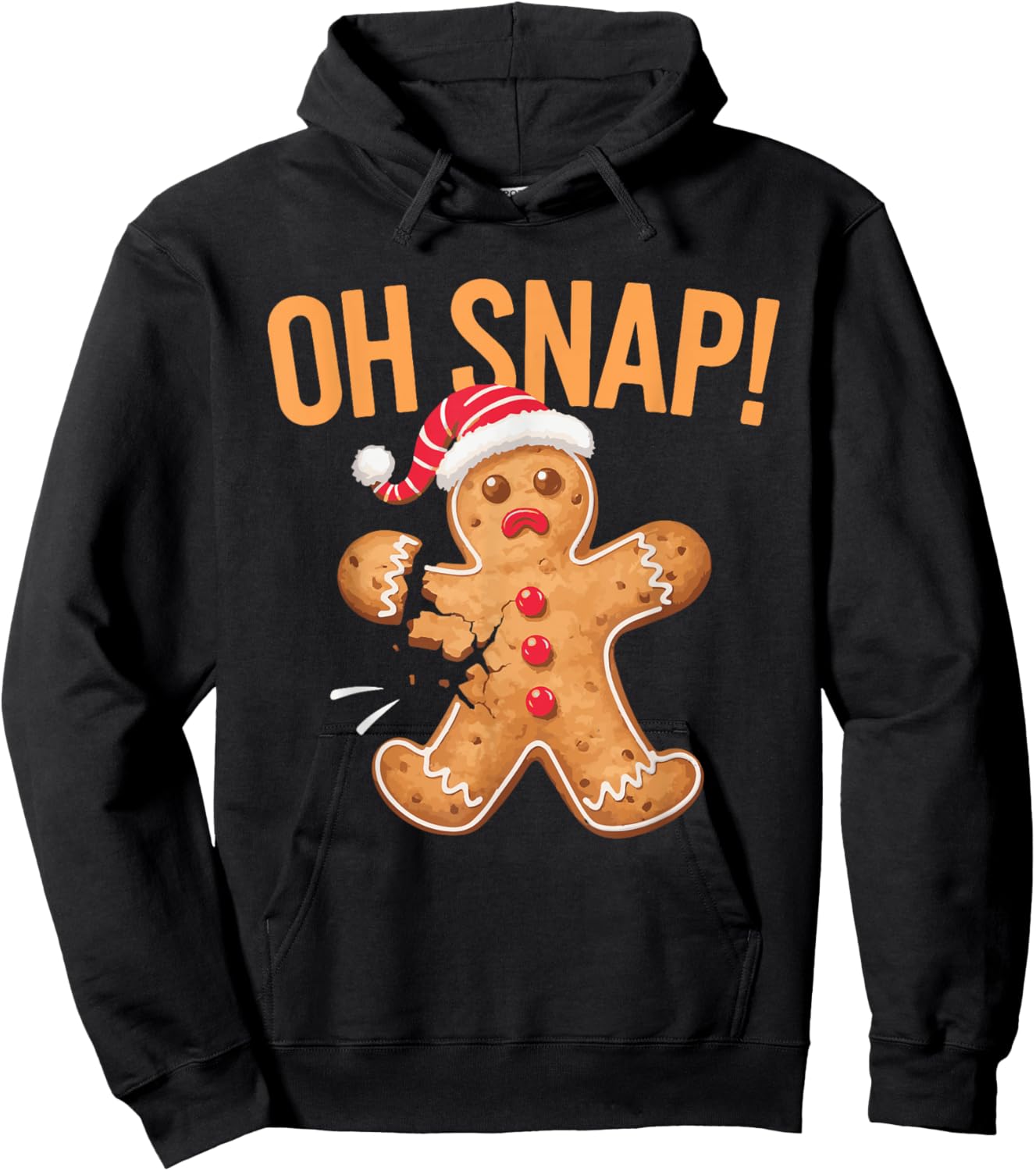 Gingerbread Man Oh Snap Christmas Hoodie - Hoodie | Black