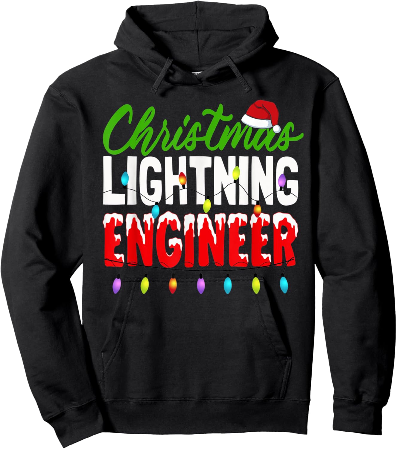 Christmas Lighting Engineer Christmas Lights Engineering Hoodie - Hoodie | Black