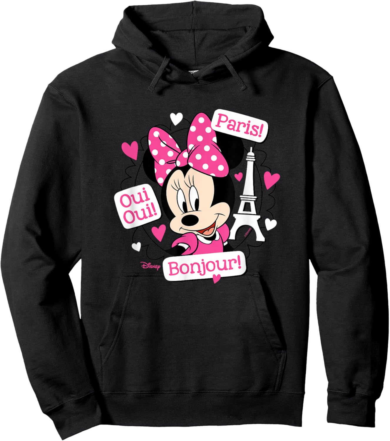 Minnie Mouse - Paris Bonjour Oui Oui Hoodie - Hoodie | Black
