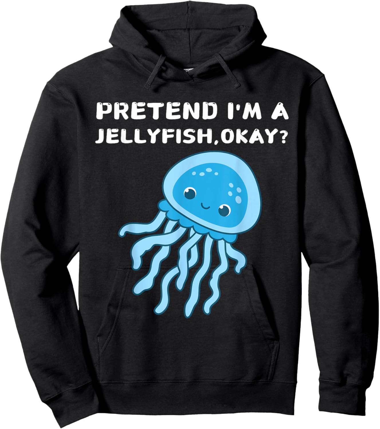 Pretend I'm A Jellyfish Halloween Costume Cute Spooky Era Hoodie - Hoodie | Black
