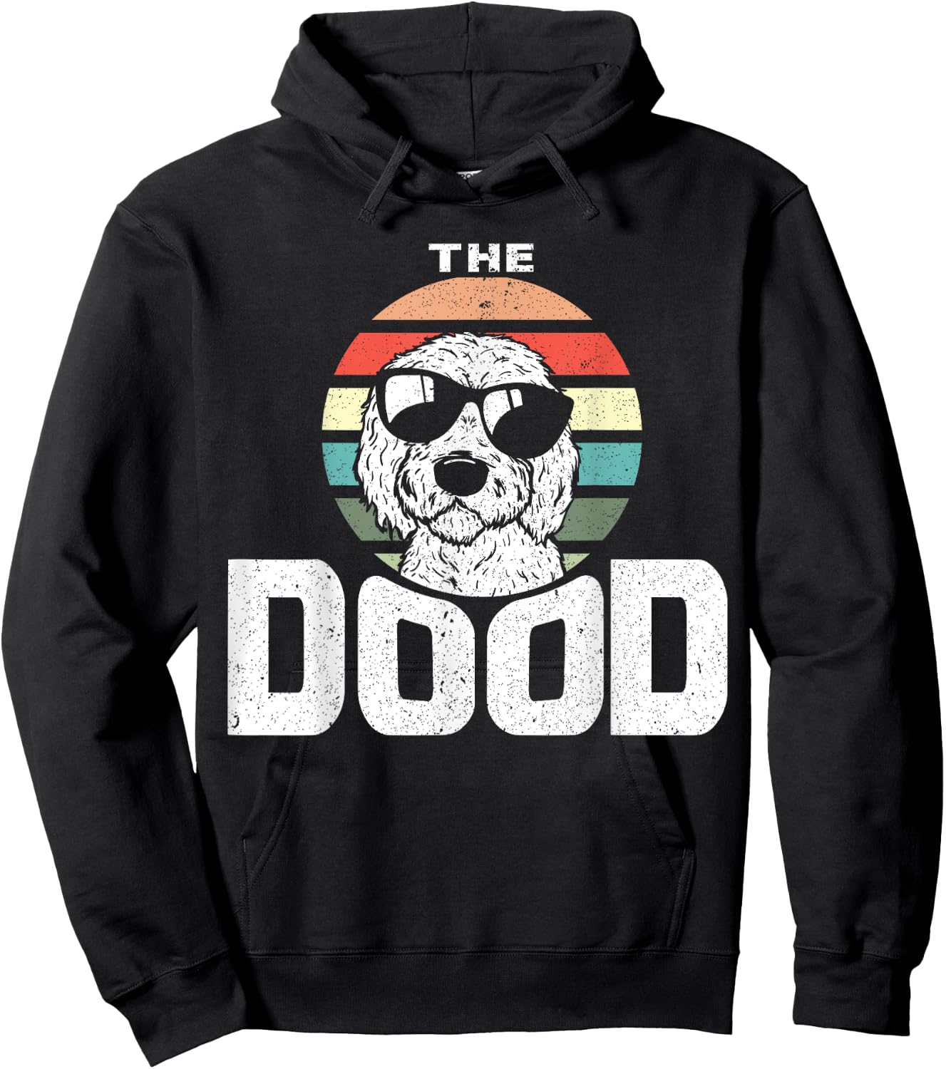 Retro The Dood Funny Goldendoodle Dog Lover Gift Her Men Women Girls Kids Hoodie - Hoodie | Black