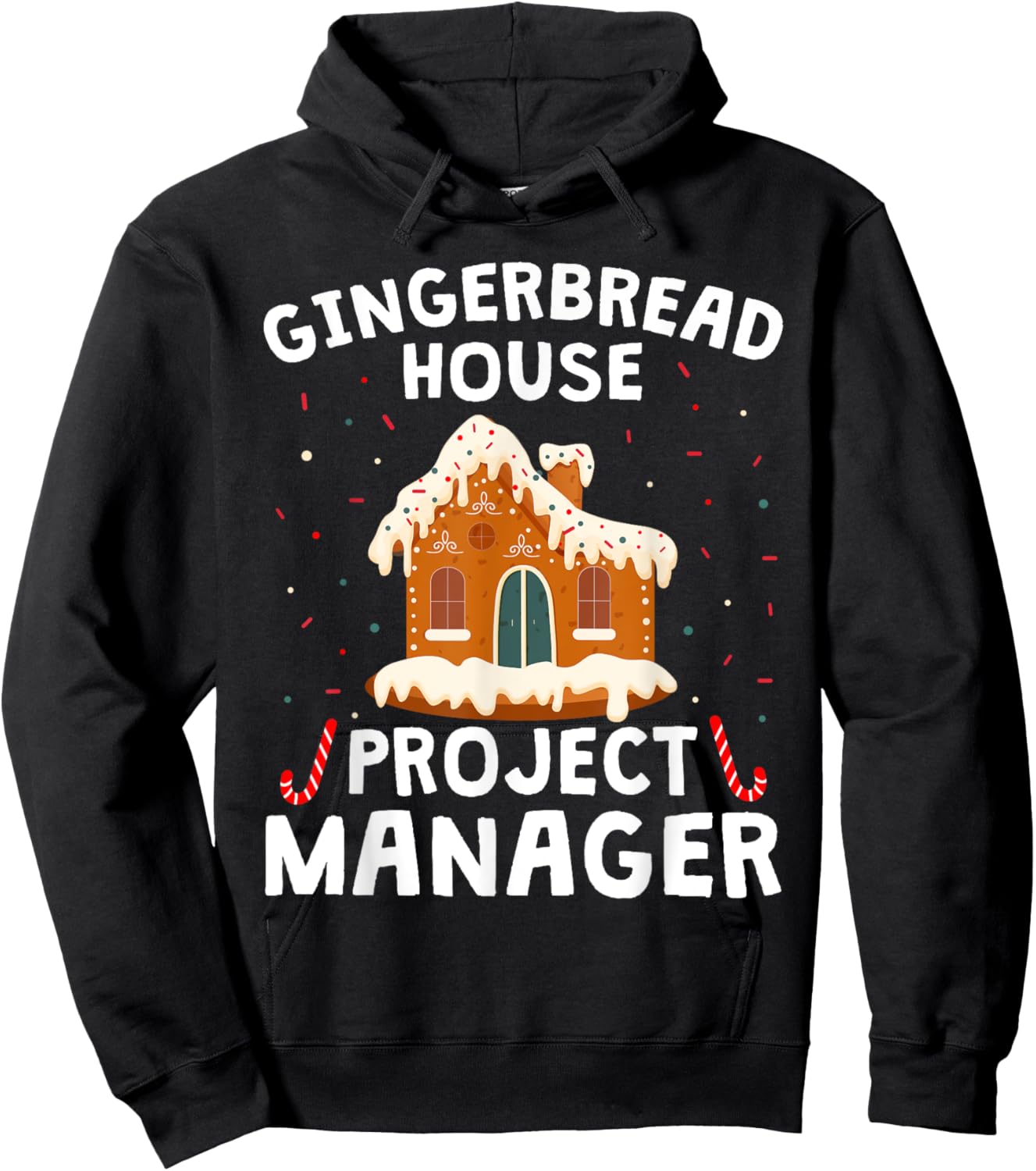Gingerbread House Project Manager Cookie Baking Christmas Hoodie - Hoodie | Black