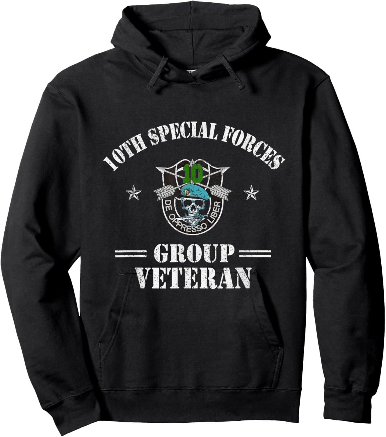 10th Special Forces Group Veteran 10th SFG Patriotic Hoodie - Hoodie | Black
