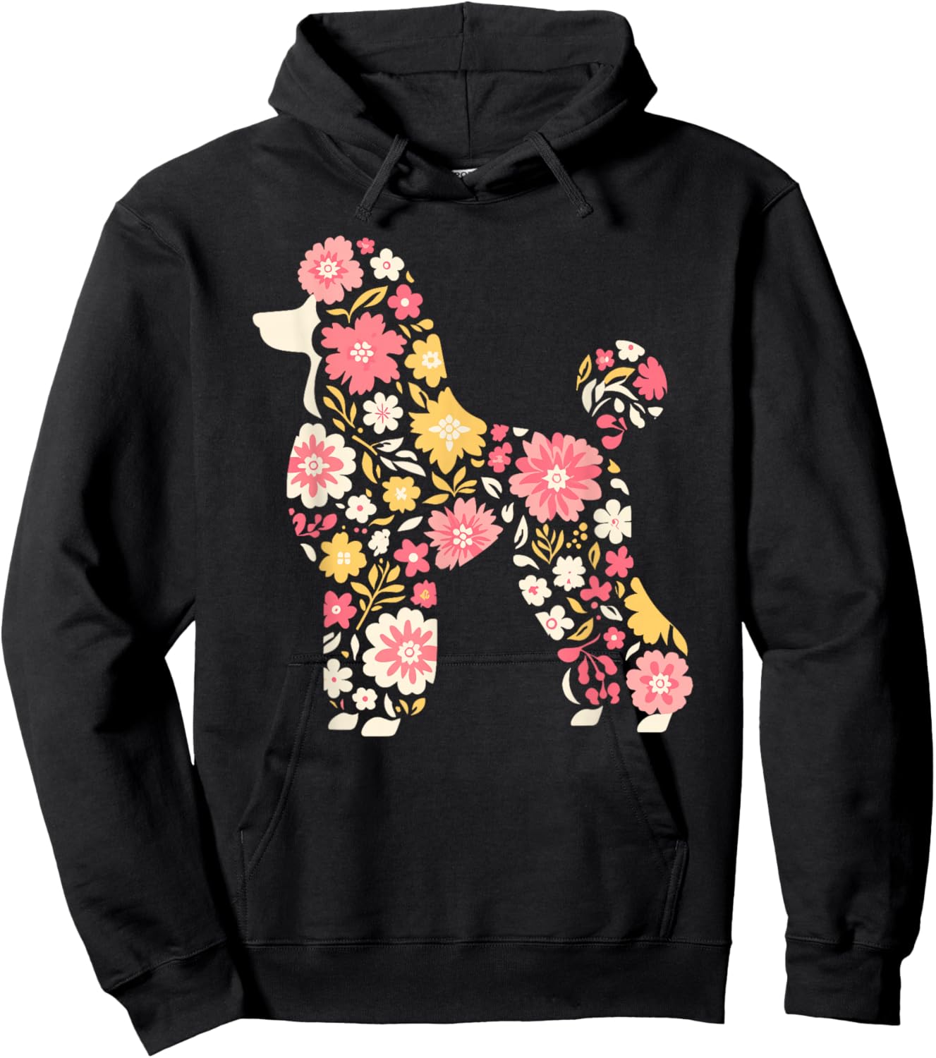 Funny Floral Flower Poodle Mom Grandma Mothers Day Hoodie - Hoodie | Black