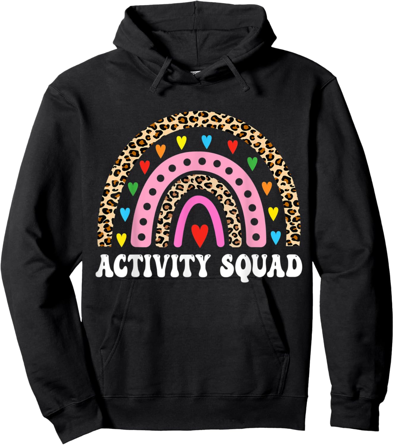 Activity Assistant Squad Professionals Week Leopard Rainbow Hoodie - Hoodie | Black