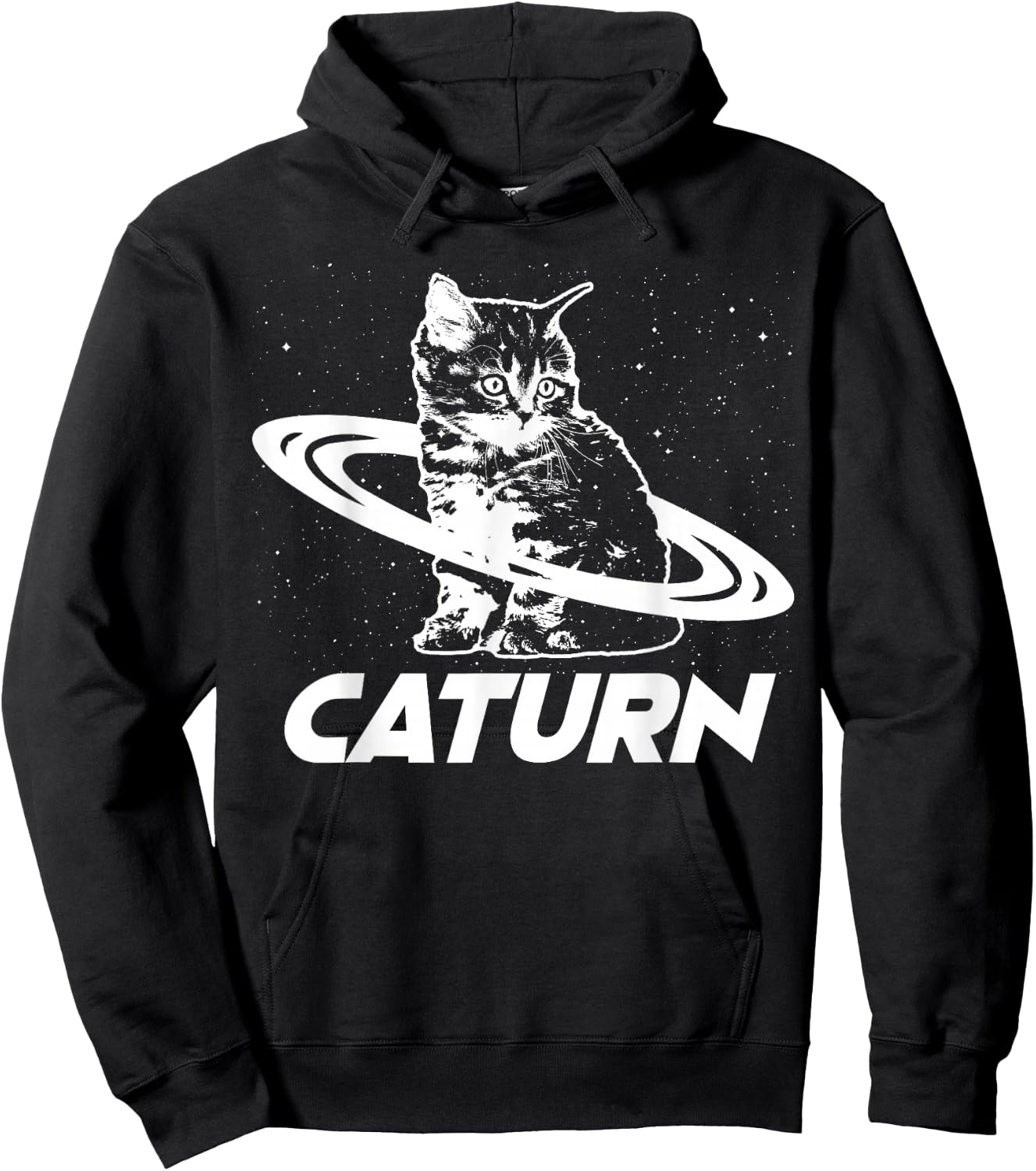 Caturn Saturn Space Cat Hoodie - Hoodie | Black