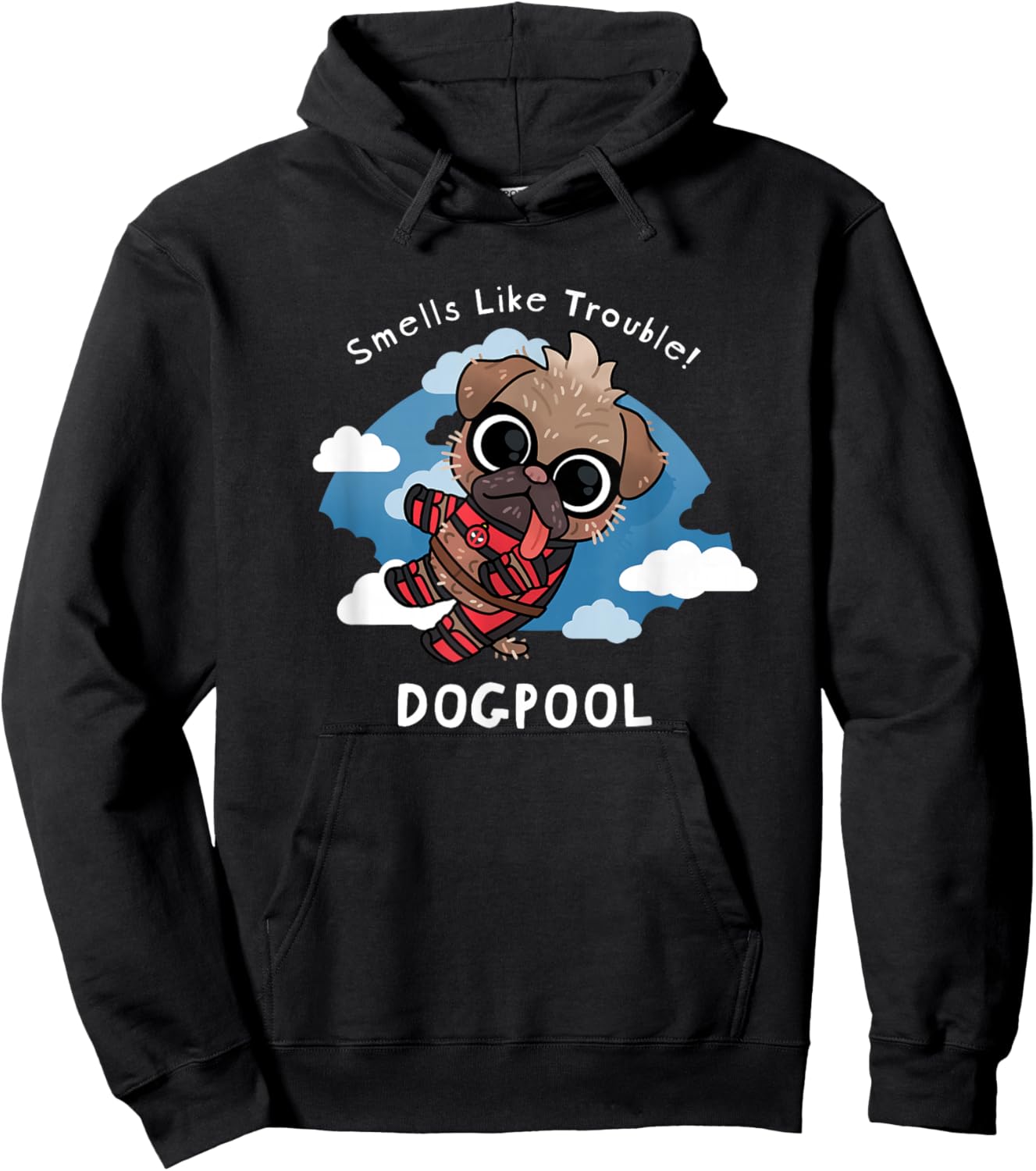 Marvel Studios Deadpool & Wolverine Dogpool Chibi Trouble Hoodie - Hoodie | Black