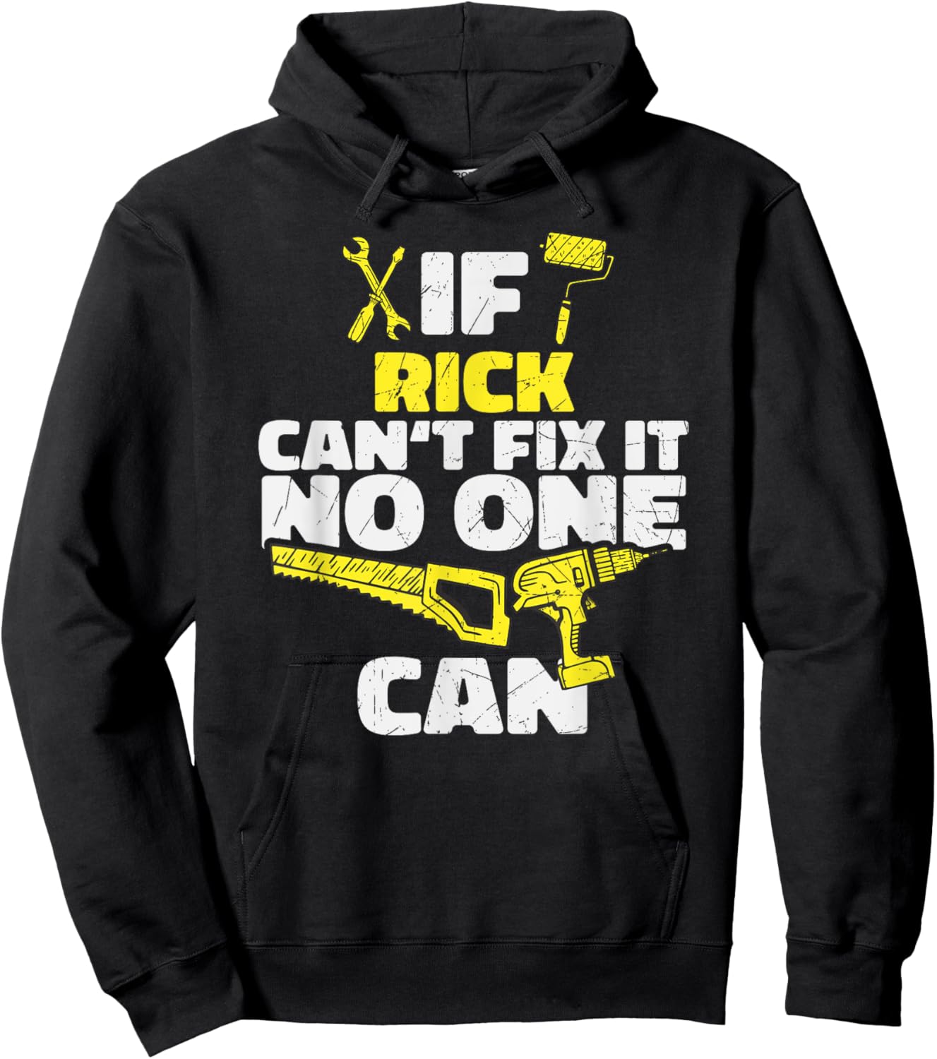 Shirts of Heaven If RICK can't Fix It, No One Can, Funny Personalized Name Hoodie - Hoodie | Black