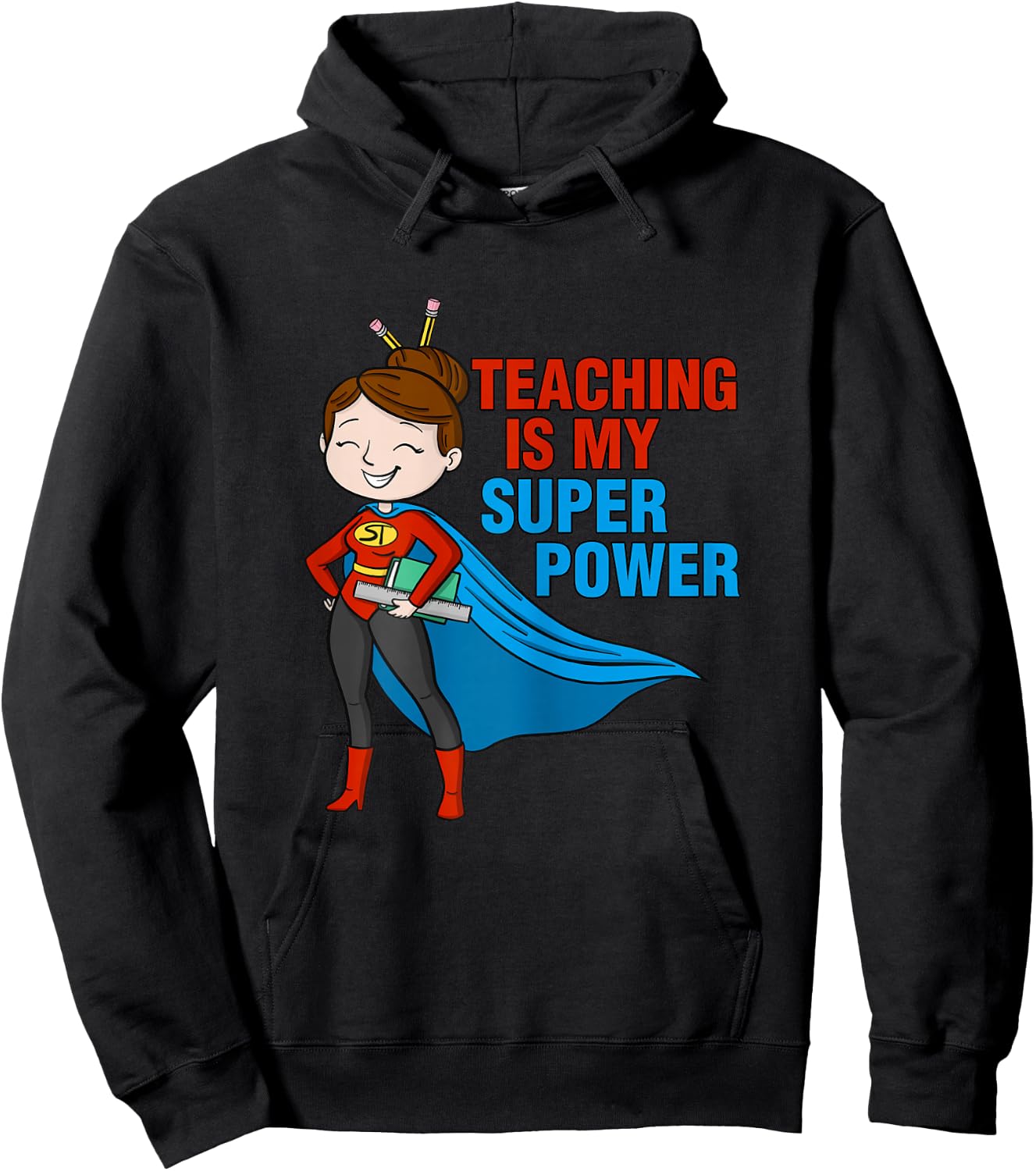 Kindergarten Teacher Teaching is my superpower school retro Hoodie - Hoodie | Black