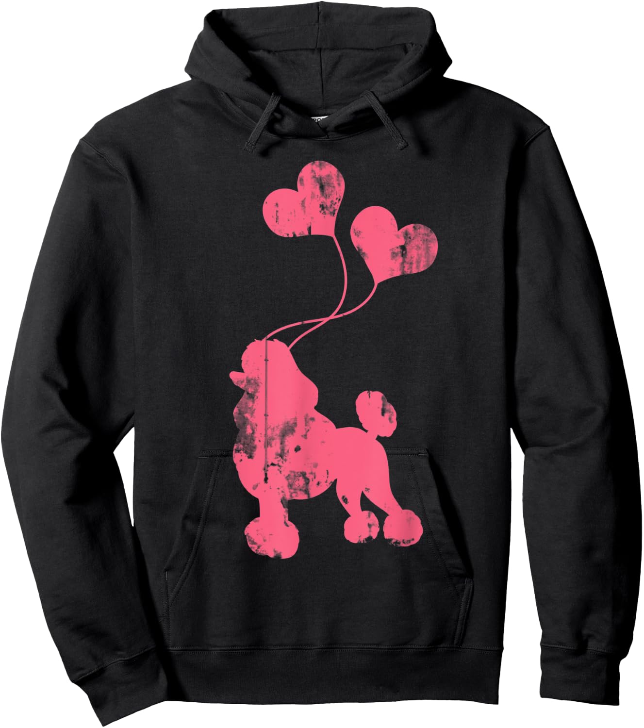 Balloons Heart Poodle Hoodie - Hoodie | Black