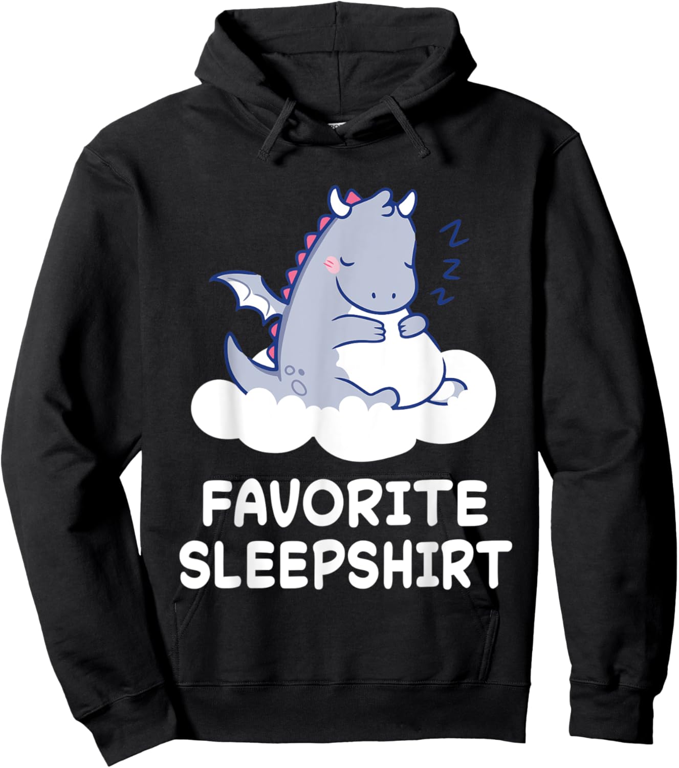 Dragon Dragons Nap Sleeping Sleep Pajama Pajamas Nightgown Hoodie - Hoodie | Black